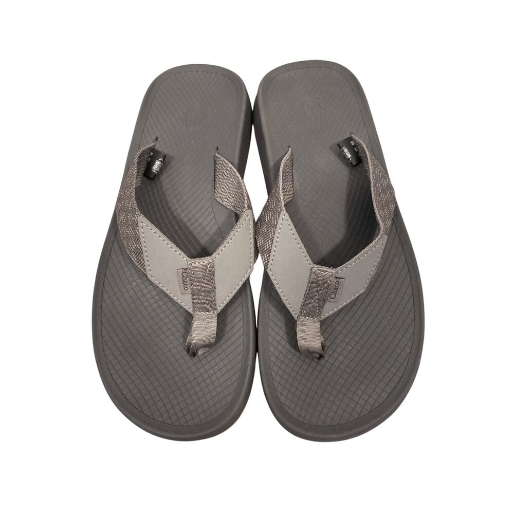 Chaco Flip Sandals Mens 8 Pitch Grey Lowdown Thong LUVSEAT Arch Support Vegan